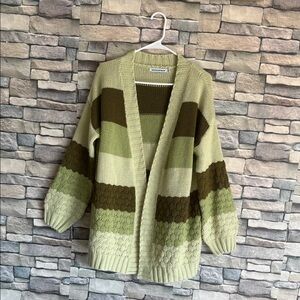 Murmurey, Striped Olive and Brown Cardigan